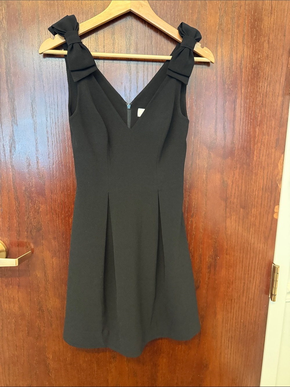 Zimmermann Black V-Neck Mini Dress with Knot Shoulder Straps